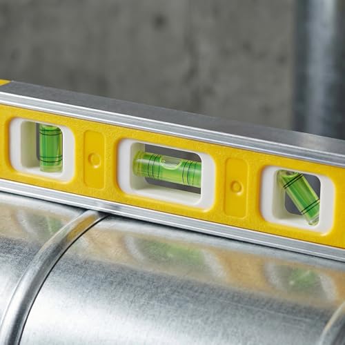 12 Pack 9 Inch Magnetic Torpedo Level with 45, 90, 180 Degree Bubbles, Plastic Shell Shock Resistant Torpedo Level, Yellow Spirit Level Measuring Tool - color: Yellow, size: 12PCS