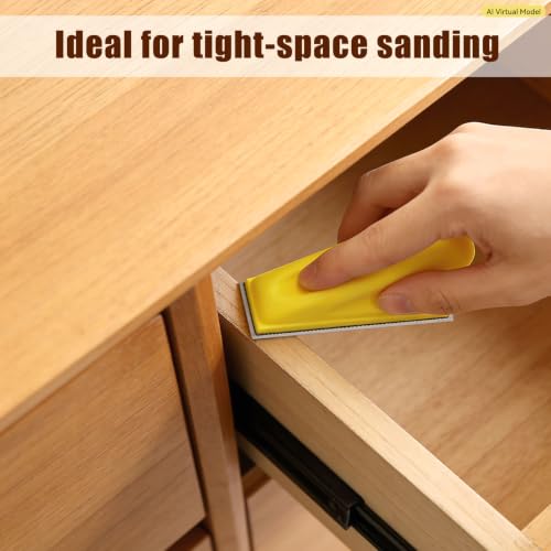 ZEHIQ 3.5"x1" Detail Hand Sanding Block and 130Pcs Sandpaper Assortment - style: Red Sandpaper 130pcs + Sander