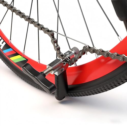 Oumers Universal Bike Chain Tool, Road & Mountain Bicycle Chain Breaker & Installer Kit, Chian Splitter Repair Kit - color: black