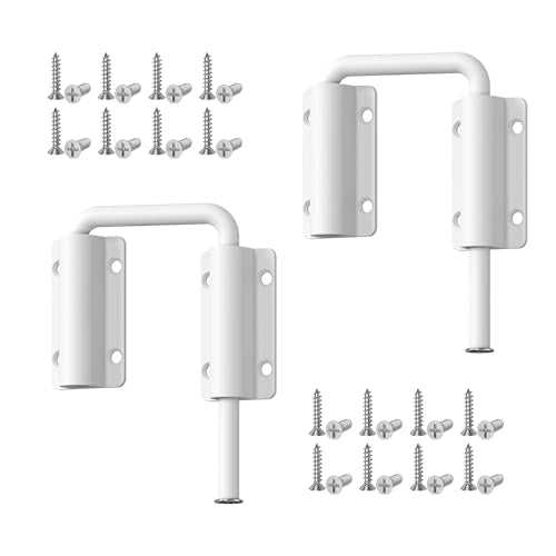 Upgraded Sliding Door Loop Lock, Gate Latches, White-2PCS - color: White-2PCS