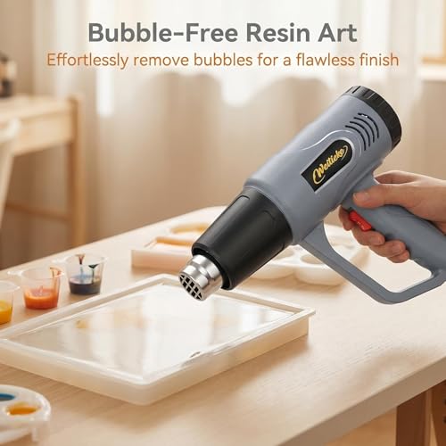 Heat Gun，572℉& 1112℉ Dual Temperature Control Heat gun', Overload Protection with 4 Nozzles for Crafting, hot air gun，Shrink Wrapping, Phone Repair, Epoxy Resin