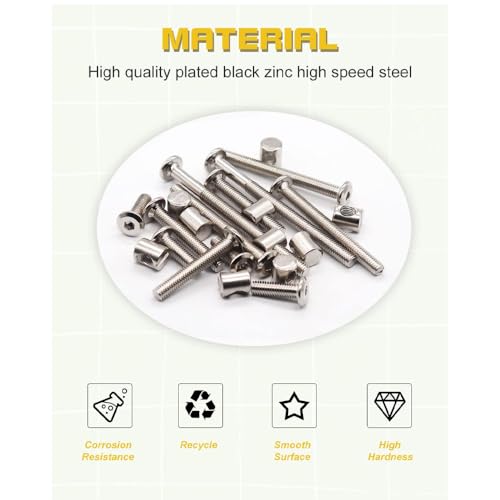 100pcs Baby Bed Crib Screws Hardware Replacement Kit- M6x40mm/ 50mm/ 60mm/ 70mm/ 80mm Hex Drive Socket Cap Screws Barrel Nuts Assortment Kit for Beds Headboards Chairs Furniture. - size: 100pcs