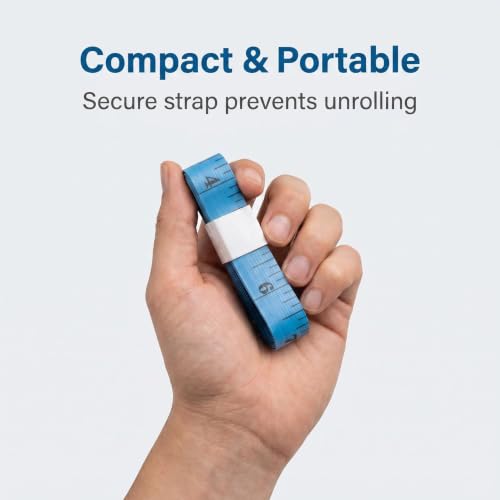 Measuring Tape for Body Measurements, Soft Tape Measure Double Scale, Has 150 Centimetre Scale on Reverse and Front 60 Inch - color: Blue
