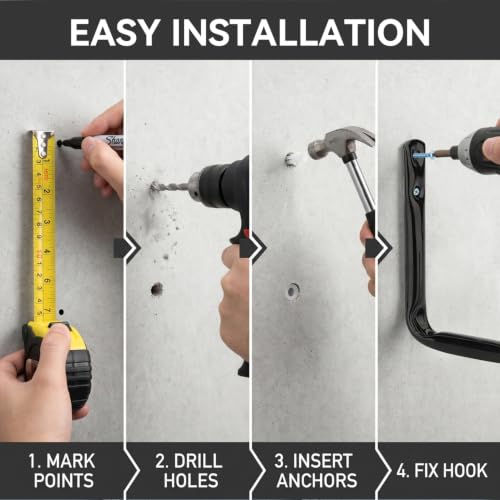 Garage Storage Hooks, Wall Mount Heavy Duty J Utility Hangers - size: 4.5Inch x 3.5Inch