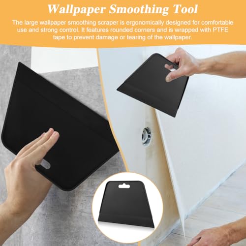 Wallpaper Smoothing Tool Kit with Sponge Seam Roller, Includes Big Smoothing Squeegee, Cutting Tool for Peel and Stick on Contact Paper, Wallpaper Car Wrap Vinyl Window Tint Glass Film(16pcs/set)