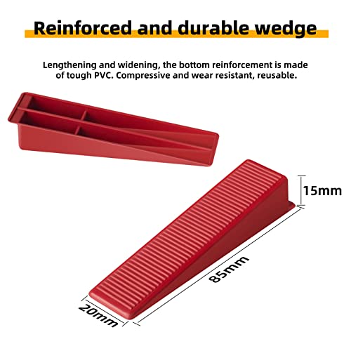 Tile Leveling System 1000-Piece Tile Leveling Spacer Clips and 300-Piece Reusable Wedges Tile Leveler Tool Set for Ceramic Tile and Stone Installation (1/16 Inch) - size: 1/16 inch