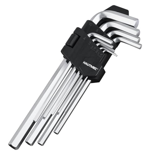 HAUTMEC Metric Allen Wrenches Sets, 9PCS L Shape Hex Key Set, CR-V Steel Allen Key Set, 1.5-10mm, Precise and Chamfered Tips, HT0221-SS - style: 9PCS(Metric Hex Keys)