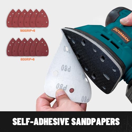 DOVAMAN 130W Detail Sander, 12000RPM Palm Sander Tool - color: A-blue