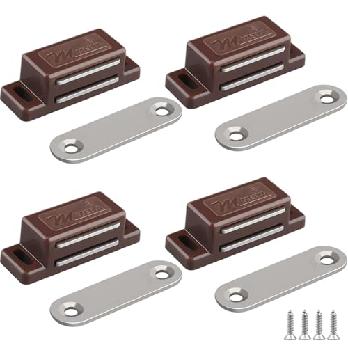 Cabinet Magnetic Catch FNFAI 16 Pack Brown Cabinet Door Magnetic Latch - color: Brown