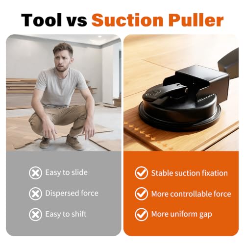 Floor Gap Repair Tool Kit - Professional Wood Laminate Vinyl Flooring Gap Fixer with Slotting Knife, 3 Adhesive Pads & Gloves for DIY Home Repair (Black) - color: Black