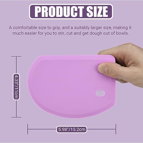 Sapid Silicone Bowl Scraper Flexible Curved Edge Dough Scraper Baking Bread - color: Purple