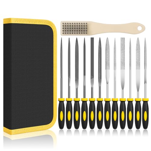 13PC Needle File Set,Small File Set,Needle Files for Metal File Set - color: 13PCS Needle File (Black+Yellow)