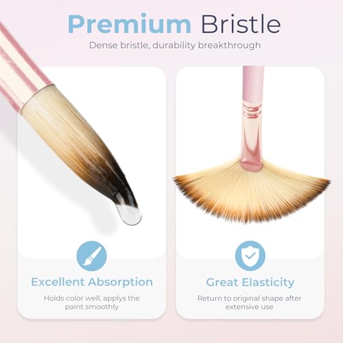 Nicpro 30pcs Paint Brush Set, Aesthetic Pastel Paintbrushes with Paint Spatula and Cloth Roll, Craft Paint Brushes for Acrylic Painting Oil Watercolor Gouache, Art Supplies for Women Artists Beginners - color: Pastel