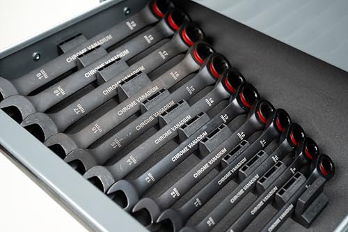 ToolBox Widget Basics Wrench Organizer - Rubber Wrench Holders for Tool Drawer - Modular Toolbox Organizer System - 1 Pack, 16 Holders