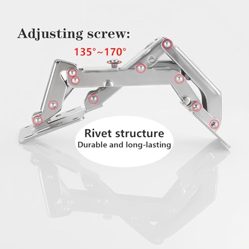 Qrity Kitchen Cabinet Door Hinges 170 Degree Hidden Frameless with Screws - size: 2 Pcs Hinges