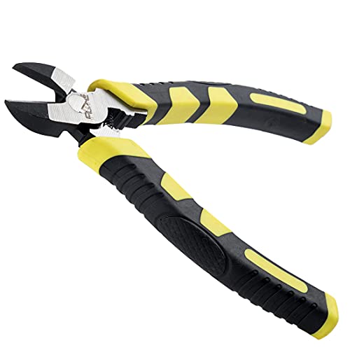 6 Inch Industrial Diagonal Cutting Pliers - High Leverage Side Cutters with Hardened Blades, CR-V Steel, Anti-Rust Finish for Electronics & Cable Work