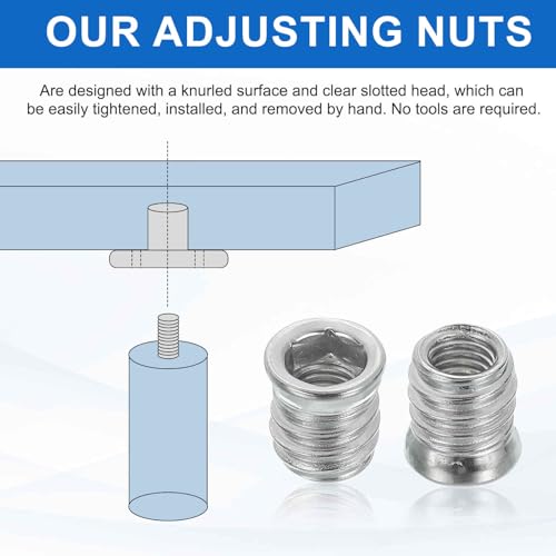 MECCANIXITY 6Pcs Threaded Inserts Nuts, M8x15mm Hex Socket Drive Nut Inserts for Wood - 304 Stainless Steel Screws Furniture Screw in Nuts Bolt Fastener Connector Wood - size: M8x15mm