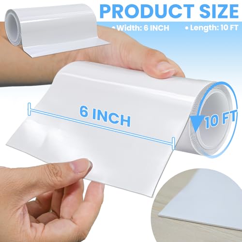 Waterproof Repair Tape for Vinyl, RV Awning, Plastic, Boat Cover, Tarp,Tent - color: White, size: 6 inch x 10FT