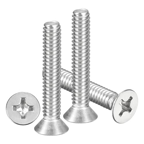 METALLIXITY 1/4"-20x1-1/2 Phillips Flat Head Bolts 304 Silver 30Pcs - color: Silver, size: 1/4"-20x1-1/2"