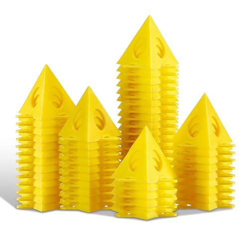 KATA 56PCS Painter's Pyramids Stands for Cabinet Doors & Woodworking - color: 56PC Paint Stands Yellow