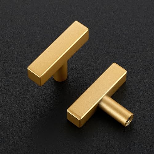 Ravinte Champagne Gold Handles Square Cabinet Hardware Single Hole 10 Pack - size: Single Hole