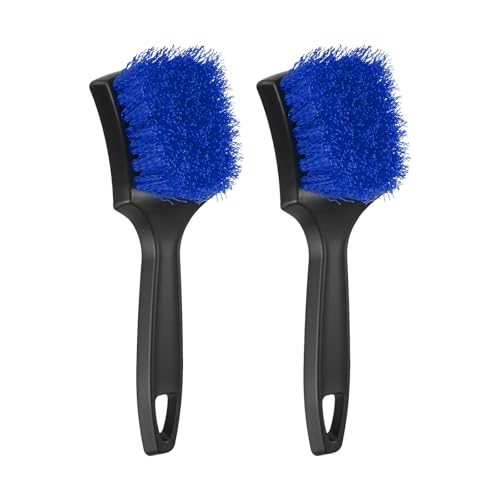 M METERXITY 2-Pack Bird Bath Cleaning Brush, 8.3 Inch Plastic Bird Bath Cleaner with Ergonomic Handle for Feeder/Fountain/Outdoor Cleaning, Utility Hard Stiff Bristle Scrub [Blue] - color: Blue