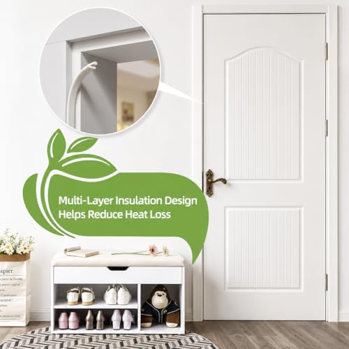 V Strip Weather Stripping Door Seal, 118'' Self-Adhesive Door Draft Stopper - size: 118 inch