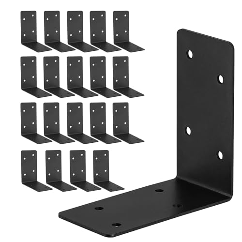 20Pcs Corner Braces,4x4x2 Black L Brackets,Right Angle Bracket - size: 4X4X2''