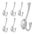 CBWLWJ 6 Pack Heavy Duty Wall Hooks for Hanging, Metal Coat Hooks Wall Mount, Easy to Install, Ideal for Living Room, Bathroom, Kitchen, Bedroom (Silver) - color: Silver