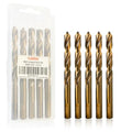 Luckyway 3/8 Inch Cobalt Drill Bits (5 Pack), M35 HSS Metal 3/8" Drill Bit Titanium Coated for Hard Metal, Stainless Steel, Cast Iron, Wood and Plastic, with Storage Case - style: 3/8" (5Pcs) Cobalt Drill Bits