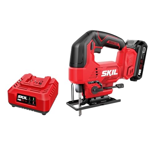 SKIL PWR CORE Brushless 20V Jig Saw Including 2.0Ah Battery and Charger- JS8290B-10