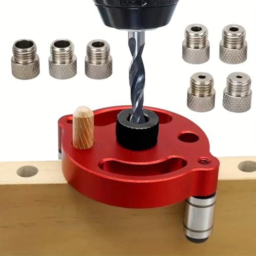 Self Centering Doweling Jig, Dowel Drill Guide 3/4/5/6/7/8/9/10mm Handheld Drill Guide for Straight Holes Wood Panel Hole Puncher Locator Center Finder Woodworking Joints Tool