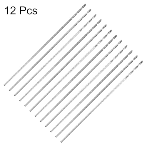 HARFINGTON 12pcs Micro Jobber Twist Drill Bits #79 0.35mm / 0.015" High Speed Steel HSS Mini Drilling Bit Tool for Stainless Steel Aluminum Wood Plastic - size: 0.35mm