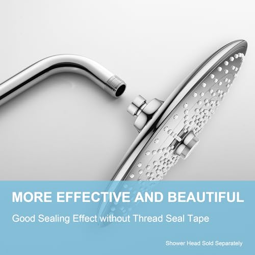 OFFO Shower Arm with Flange, 24 in Wall Mount Replacement Angle Shower Head Arm Wall-Mounted For Fixed Shower Head & Handheld Showerhead, Chrome - color: Chrome, style: 24 in