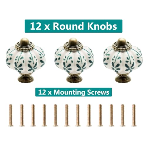 12pcs Ivory Pumpkin Knobs, Leaf Pattern Cabinet Knobs - color: Leaf, size: 12 Pieces