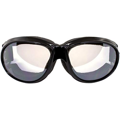 Global Vision Eliminator Dirt Bike Padded Motorcycle Riding Goggles for Men and Women (Black Frame/Smoke Lens) - color: Clear
