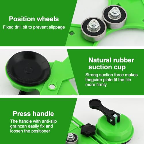 Diamond Hole Saw Kit,16 PCS Tile Hole Saw Kit with Double Suction Cup Guide