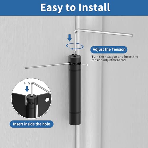 4 Inch Self Closing Door Hinges, Spring Hinges Self Closing Matte Black - color: Matte Black, Square & 5/8" Radius, size: 4" 6 Pack