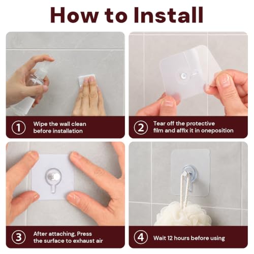 24 PCS Picture Hanging Hooks, Wall Hangers Without Nails, Adhesive Wall Hooks for Kitchen, Bathroom, Home and Office (8mm) - size: 24PCS（8mm）