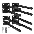 LEOPO 8-Pack 8 inch Floating Shelf Brackets, Hidden Shelf Bracket for Wood - color: Black-8Pack, size: 8 Inch