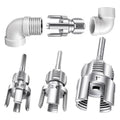 PVC Pipe Threader Kit for Drill, 6-in-1 Internal & External Threading Tool with 1/2", 3/4", 1" Dies, Hardened Alloy Steel PVC Pipe Thread Maker for Sprinkler Repair & DIY Plumbing