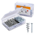 Drywall Anchors and Screws Kit, 200 Pcs Self Drilling Drywall Anchors, 100 Pcs Zinc Sheetrock Anchors and 100 Pcs #8 x 1-1/4" Metal Screws, Heavy Duty Wall Anchors, 75 Lbs Hanging Mounting - size: #8 x 1-1/4"