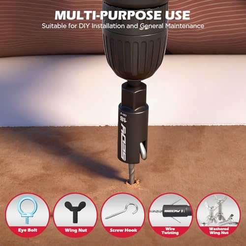 5-Piece Wing Nut Driver Set (10mm,12mm,14mm,16mm,18mm) with Magnetic Aluminum Storage Rail, 1/4" Hex Shank Wing Nut Driver Bit Set, Metric Wing Nut socket Set for Wing Nut, Eye Bolt, Wire Twisting - style: 5 Pcs Wing Nut Driver Set(10-18mm)