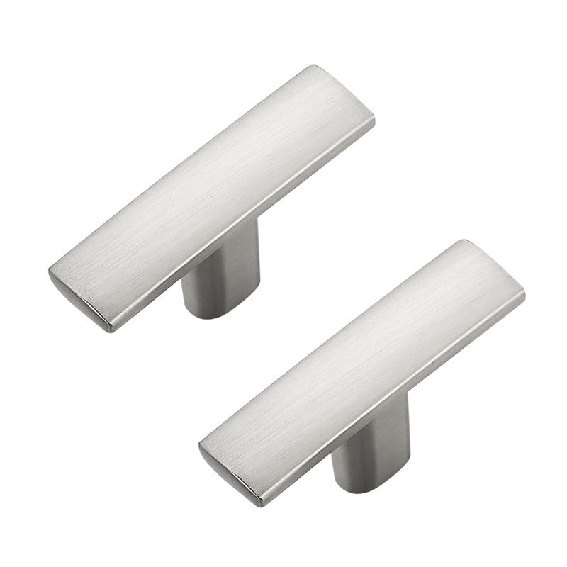 3 Pack Brushed Nickel Cabinet Knobs, 2in Length Curved Bar Drawer Pulls | Single Hole Grip, Stainless Steel Build, Kitchen Cabinet Restyle, For Drawers, Dressers, Cupboards, Closet Doors - color: Brushed Nickel, size: 3 Pack, style: Curved