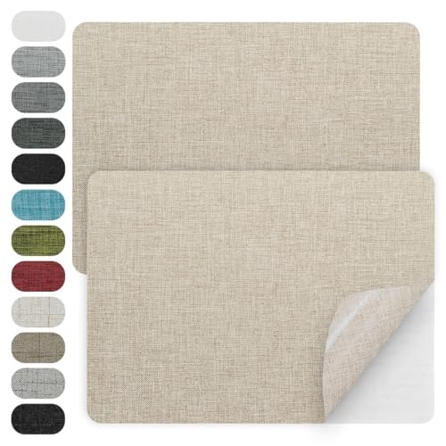 WILDREEDS 2 Pcs 8 x11 Inch Linen Repair Patches, Self-Adhesive Fabric Patch for Sofas, Couch, Furniture,Tote Bags, Car Seats (Beige) - color: Beige