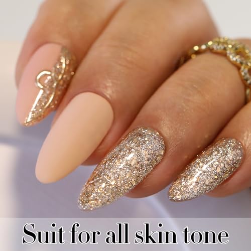 Double Rhythm 15ML Glitter Gel Polish Shimmer Reflective Holographic Color Magnetic for Nail Art Salon DIY at Home (B1117) - color: Gold