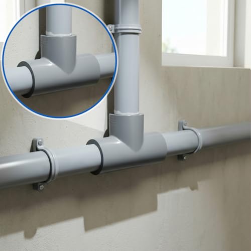 6 pack Schedule 80 PVC Pipe Fitting Tee, 3/4" Socket, Compatible with 801 Series, Heavy Duty Gray PVC Tee for Industrial, Irrigation & Plumbing Applications - size: 3/4"socket