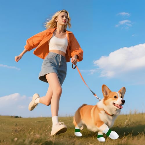 40 Pcs Disposable Dog Shoes Paw Protection Feet Covers Features Adjustable Hook and Loop Fasteners (S) - size: S