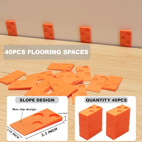 WHLLING 43PC Laminate Wood Flooring Installation Kit- 40Pcs Floor Spacers