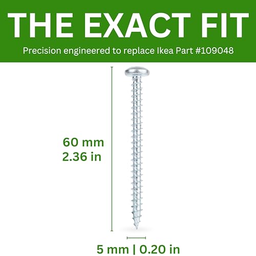 Spare Hardware Parts Replacement for IKEA Furniture Screw Chipboard Flat TRX Screw (109048) - size: 109048